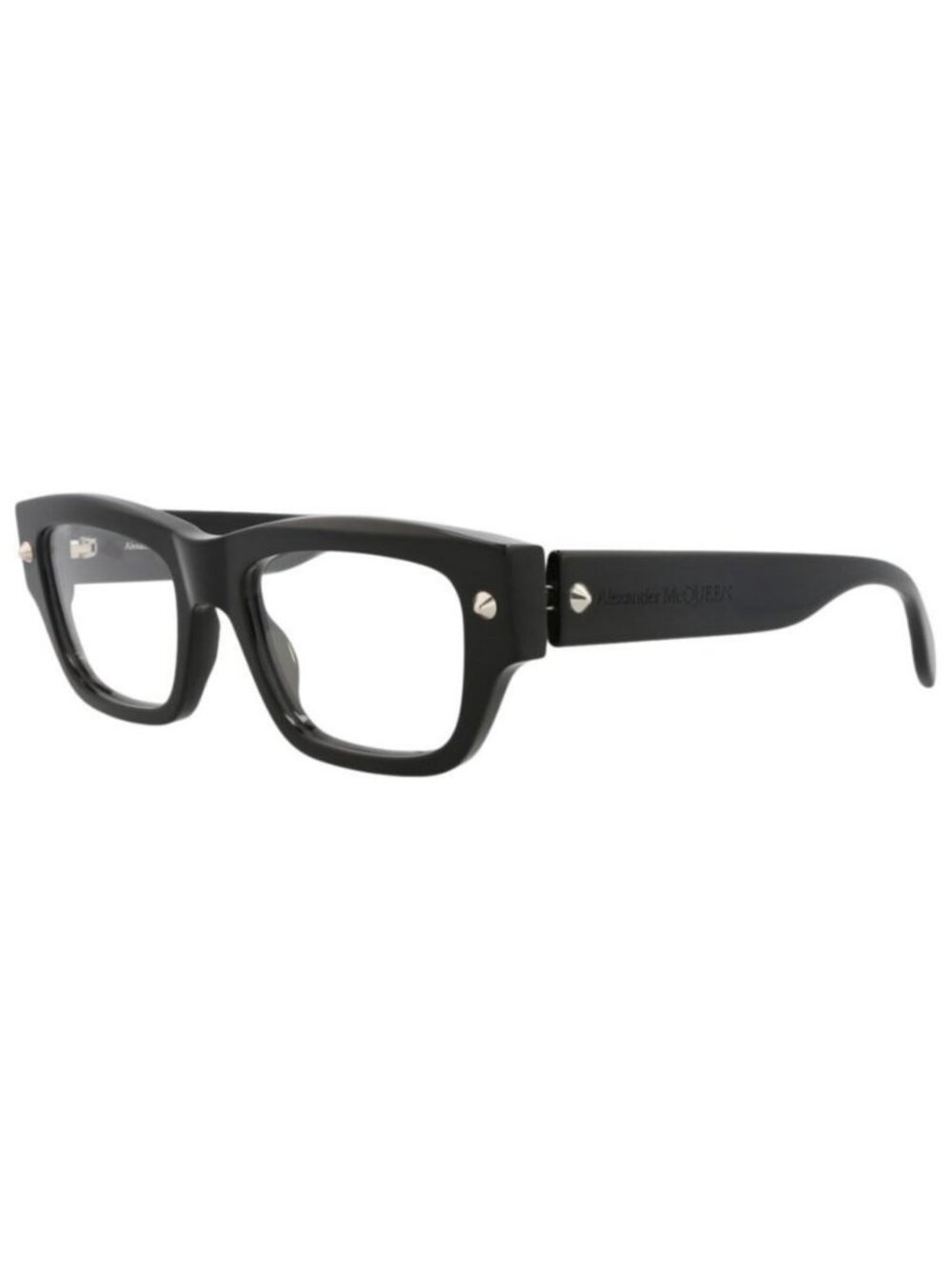New Alexander McQueen Unisex Square/Rectangle Black Black Transparent Fashion De
